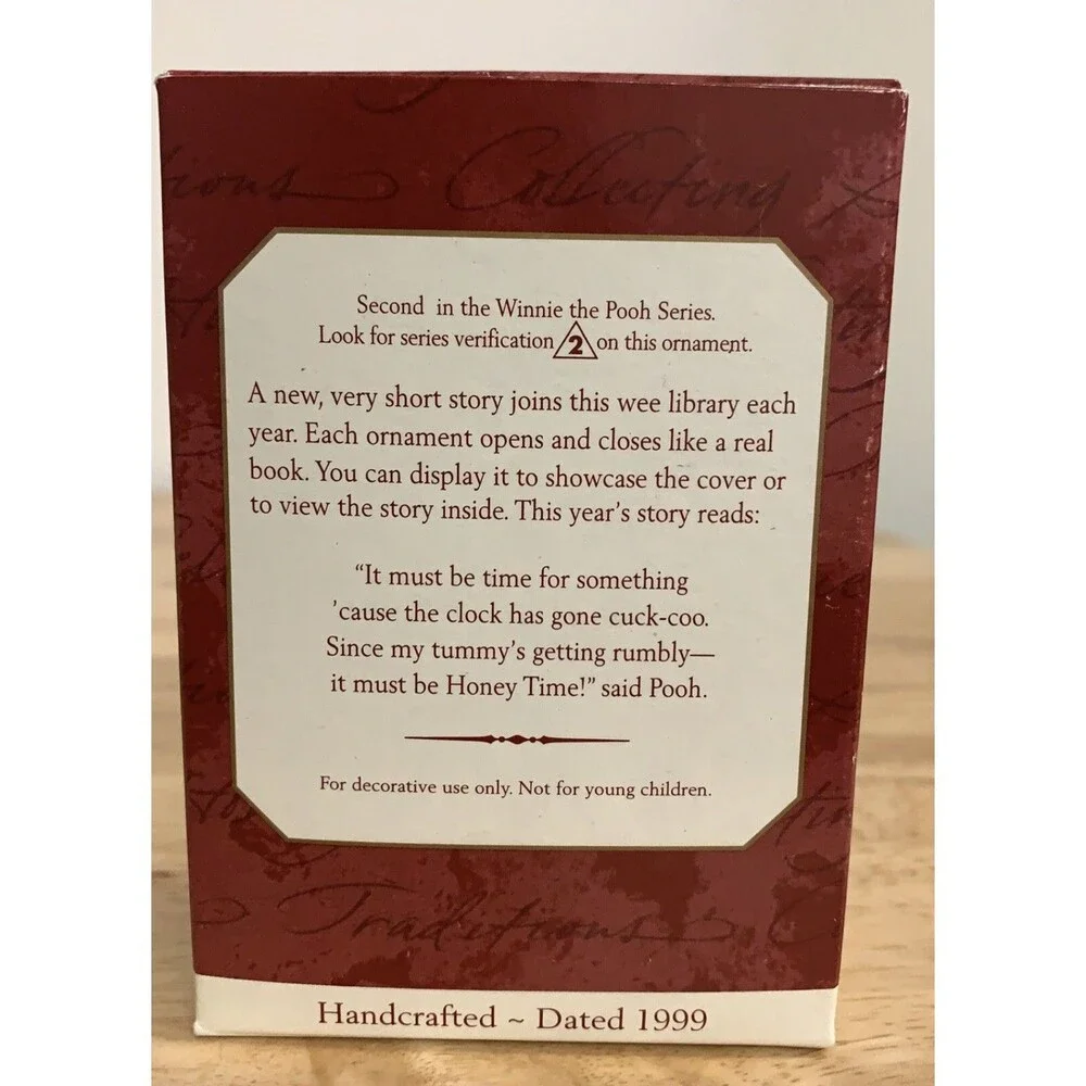 1999 Hallmark Keepsake Ornament Winnie The Pooh Honey Time Collector’s Series